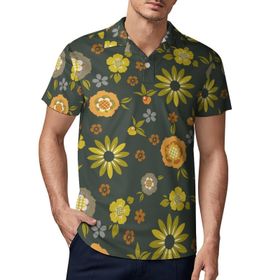 AILLOSA YH-617 3D Baskılı Desen Kısa Kollu Polo Yaka Erkek T-shirt