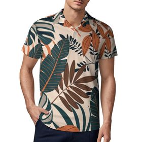 AILLOSA YH-62 3D Baskılı Desen Kısa Kollu Polo Yaka Erkek T-shirt