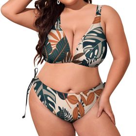 AILLOSA YH-62 Karın Kontrolü İki Parça Büyük Beden Kadın Bikini Seti