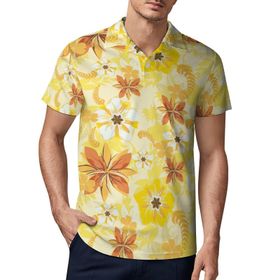 AILLOSA YH-621 3D Baskılı Desen Kısa Kollu Polo Yaka Erkek T-shirt