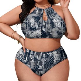 AILLOSA YH-623 Geniş Askılı Orta Bel Büyük Beden Kadın Bikini Seti