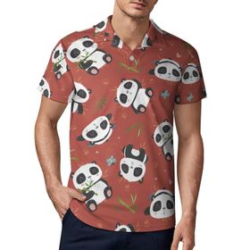 AILLOSA YH-624 3D Baskılı Desen Kısa Kollu Polo Yaka Erkek T-shirt