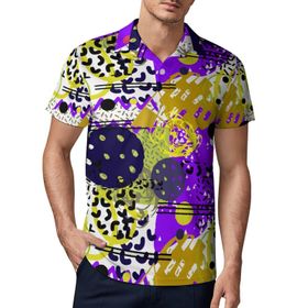 AILLOSA YH-625 3D Baskılı Desen Kısa Kollu Polo Yaka Erkek T-shirt