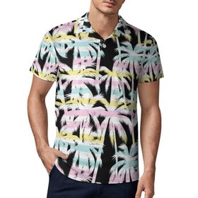 AILLOSA YH-627 3D Baskılı Desen Kısa Kollu Polo Yaka Erkek T-shirt