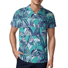 AILLOSA YH-629 3D Baskılı Desen Kısa Kollu Polo Yaka Erkek T-shirt