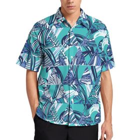 AILLOSA YH-629 Aloha Hawaii 3D Desen Kısa Kollu Erkek Gömlek