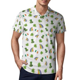 AILLOSA YH-630 3D Baskılı Desen Kısa Kollu Polo Yaka Erkek T-shirt