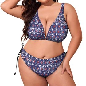 AILLOSA YH-633 Karın Kontrolü İki Parça Büyük Beden Kadın Bikini Seti