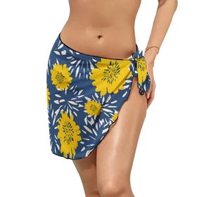 AILLOSA YH-634 Sarong Wrap Beyaz Siyah Kadın Plaj Elbisesi