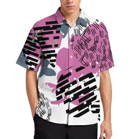 AILLOSA YH-635 Aloha Hawaii 3D Desen Kısa Kollu Erkek Gömlek