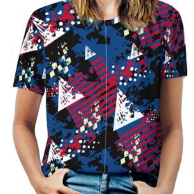 AILLOSA YH-638 Tamamı Baskılı Kısa Kollu Yuvarlak Yaka Kadın T-shirt