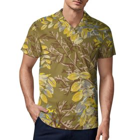 AILLOSA YH-64 3D Baskılı Desen Kısa Kollu Polo Yaka Erkek T-shirt