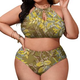 AILLOSA YH-64 Geniş Askılı Orta Bel Büyük Beden Kadın Bikini Seti