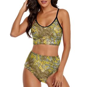 AILLOSA YH-64 Geniş Omuz Askılı Üçgen Bikini Üstü Alçak Bel İki Parça Kadın Bikini Seti