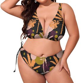 AILLOSA YH-641 Dolgulu İki Parça Büyük Beden Kadın Bikini Seti