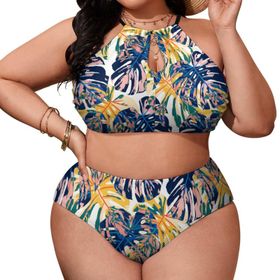 AILLOSA YH-644 Geniş Askılı Orta Bel Büyük Beden Kadın Bikini Seti