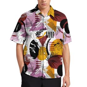 AILLOSA YH-649 Aloha Hawaii 3D Desen Kısa Kollu Erkek Gömlek