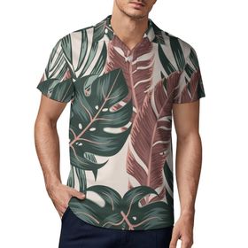 AILLOSA YH-65 3D Baskılı Desen Kısa Kollu Polo Yaka Erkek T-shirt