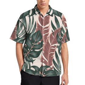 AILLOSA YH-65 Aloha Hawaii 3D Desen Kısa Kollu Erkek Gömlek