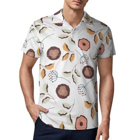 AILLOSA YH-650 3D Baskılı Desen Kısa Kollu Polo Yaka Erkek T-shirt