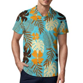 AILLOSA YH-651 3D Baskılı Desen Kısa Kollu Polo Yaka Erkek T-shirt