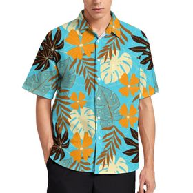 AILLOSA YH-651 Aloha Hawaii 3D Desen Kısa Kollu Erkek Gömlek