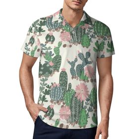 AILLOSA YH-654 3D Baskılı Desen Kısa Kollu Polo Yaka Erkek T-shirt