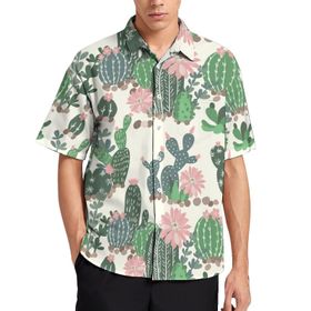 AILLOSA YH-654 Aloha Hawaii 3D Desen Kısa Kollu Erkek Gömlek