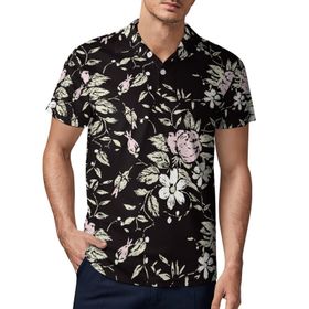 AILLOSA YH-657 3D Baskılı Desen Kısa Kollu Polo Yaka Erkek T-shirt