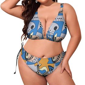 AILLOSA YH-658 Dolgulu İki Parça Büyük Beden Kadın Bikini Seti