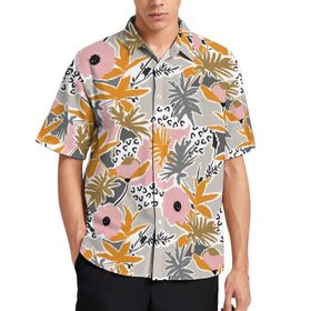 AILLOSA YH-661 Aloha Hawaii 3D Desen Kısa Kollu Erkek Gömlek