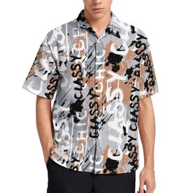 AILLOSA YH-664 Aloha Hawaii 3D Desen Kısa Kollu Erkek Gömlek