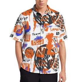 AILLOSA YH-666 Aloha Hawaii 3D Desen Kısa Kollu Erkek Gömlek