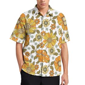 AILLOSA YH-668 Aloha Hawaii 3D Desen Kısa Kollu Erkek Gömlek