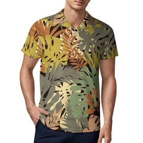 AILLOSA YH-67 3D Baskılı Desen Kısa Kollu Polo Yaka Erkek T-shirt