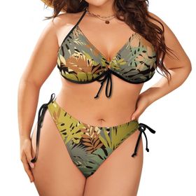 AILLOSA YH-67 Karın Kontrolü İki Parça Büyük Beden Kadın Bikini Seti