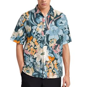 AILLOSA YH-671 Aloha Hawaii 3D Desen Kısa Kollu Erkek Gömlek