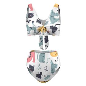 AILLOSA YH-673 Balensiz Yüksek Belli Kadın Bikini Set