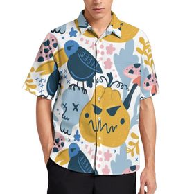 AILLOSA YH-680 Aloha Hawaii 3D Desen Kısa Kollu Erkek Gömlek
