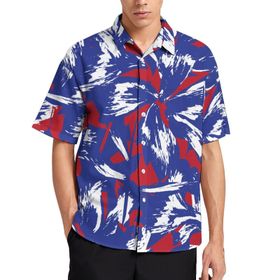 AILLOSA YH-681 Aloha Hawaii 3D Desen Kısa Kollu Erkek Gömlek