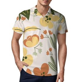 AILLOSA YH-682 3D Baskılı Desen Kısa Kollu Polo Yaka Erkek T-shirt