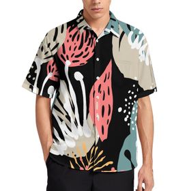 AILLOSA YH-683 Aloha Hawaii 3D Desen Kısa Kollu Erkek Gömlek