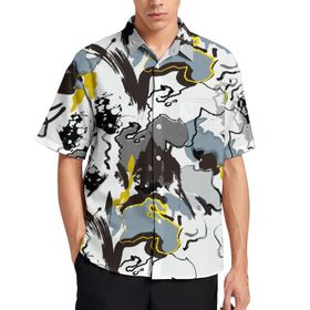 AILLOSA YH-686 Aloha Hawaii 3D Desen Kısa Kollu Erkek Gömlek