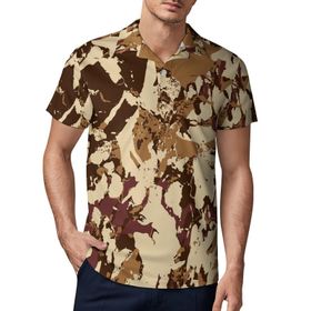 AILLOSA YH-69 3D Baskılı Desen Kısa Kollu Polo Yaka Erkek T-shirt