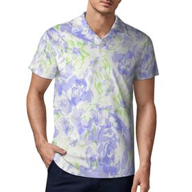 AILLOSA YH-692 3D Baskılı Desen Kısa Kollu Polo Yaka Erkek T-shirt