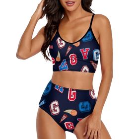 AILLOSA YH-693 Geniş Omuz Askılı Üçgen Bikini Üstü Alçak Bel İki Parça Kadın Bikini Seti