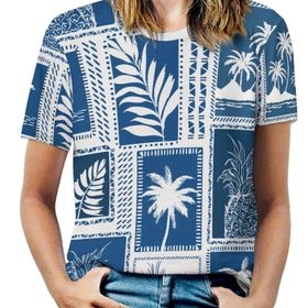 AILLOSA YH-695 Tamamı Baskılı Kısa Kollu Yuvarlak Yaka Kadın T-shirt