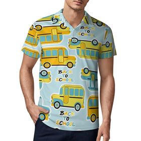 AILLOSA YH-698 3D Baskılı Desen Kısa Kollu Polo Yaka Erkek T-shirt