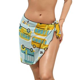 AILLOSA YH-698 Wrap Sarong Beyaz Siyah Kadın Plaj Elbise