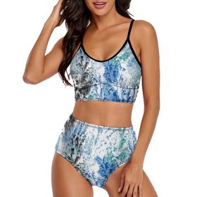 AILLOSA YH-70 Geniş Omuz Askılı Üçgen Bikini Üstü Alçak Bel İki Parça Kadın Bikini Seti